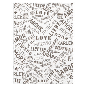 Nappe texte d'amour multilingue
