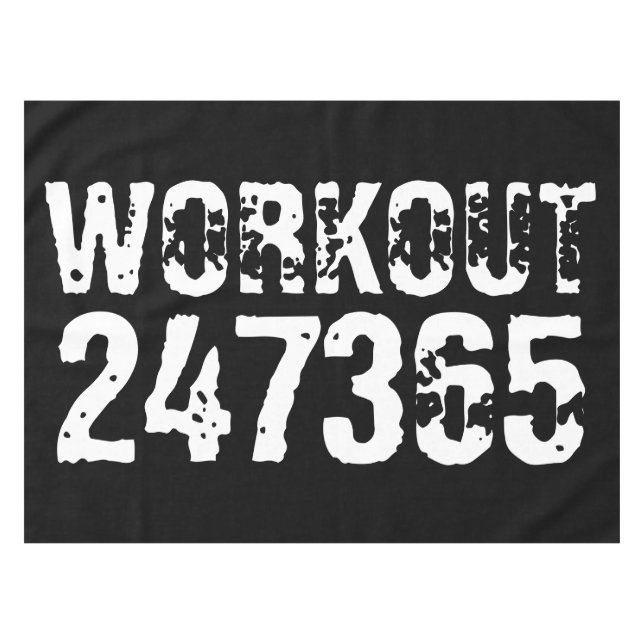 Nappe Texte usé et rayé Workout 247365 blanc (Devant (Horizontal))