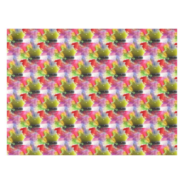 Nappe Texture de conception rouge, aquarelle jaune (Devant (Horizontal))