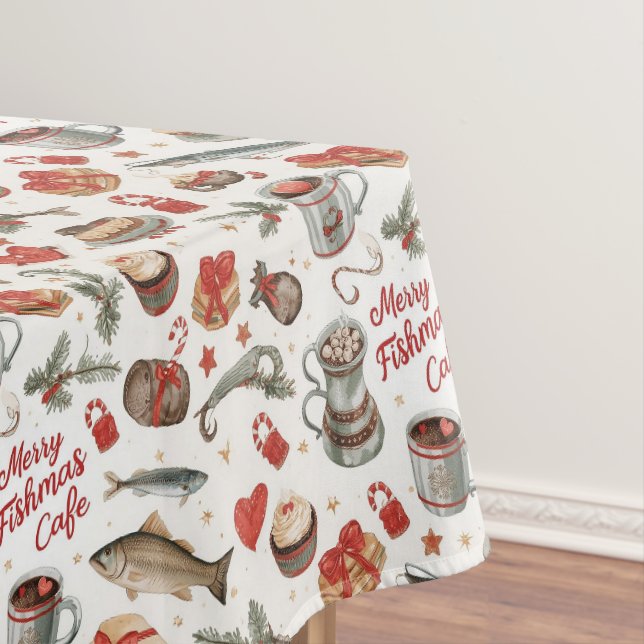 Nappe Thème de Noël de pêche (In Situ)