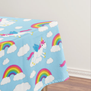 Nappe Thème mignon de fête d'anniversaire de licornes 