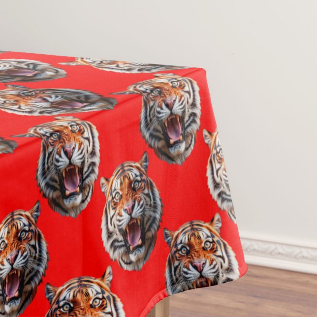 Nappe Tiger Head Pattern Design Red (Créateur téléchargé)