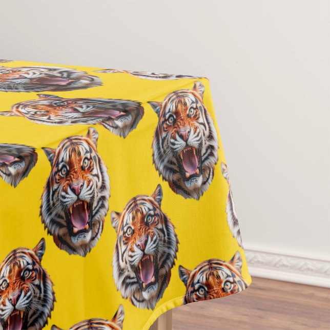 Nappe Tiger Head Pattern Design Yellow  (Créateur téléchargé)