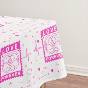 Nappe Timbre de la Saint-Valentin Neon Rose Amour Éterne