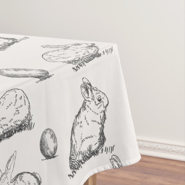 Nappe tirée par la main du motif | de lapins de (In Situ)