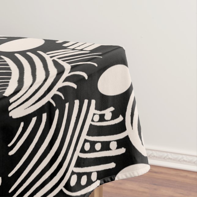 Nappe Tissu de moisissure tribale des Caraïbes : noir, b (In Situ)
