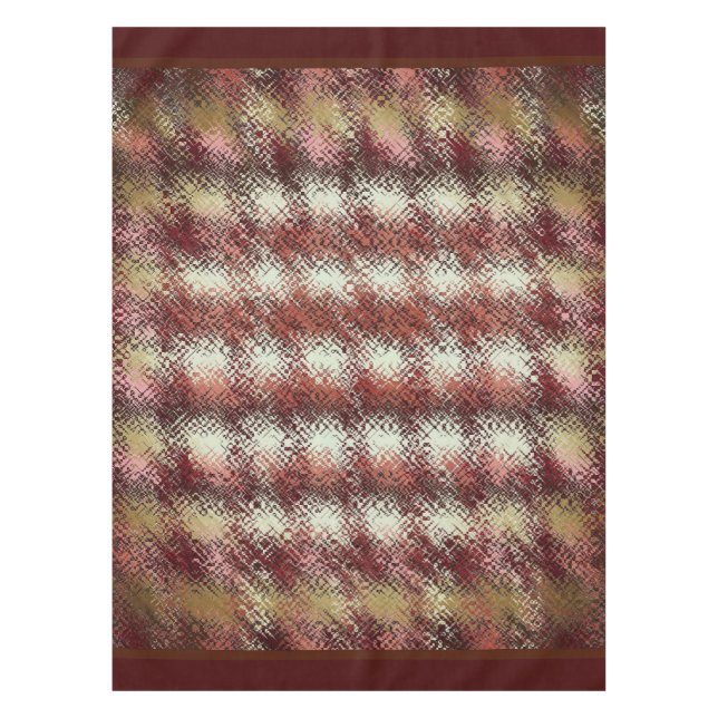 Nappe Tissu de table de campagne-Burgandy/Beige (Devant)