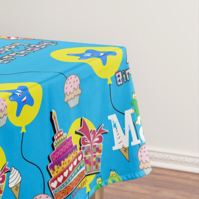 Nappe Tissu de table, Joyeux 10e anniversaire, #10 bleu (In Situ)