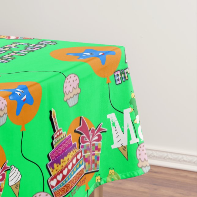 Nappe Tissu de table, Joyeux 10e anniversaire, #10 vert (In Situ)