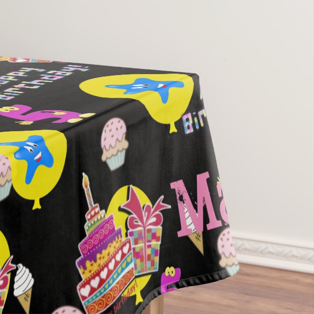 Nappe Tissu de table, Joyeux 5e anniversaire, #5 noir (In Situ)
