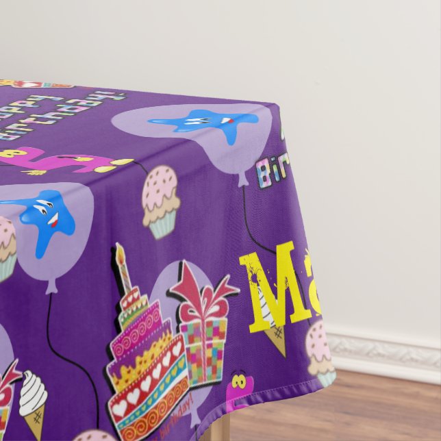 Nappe Tissu de table, Joyeux 5e anniversaire, #5 pourpre (In Situ)