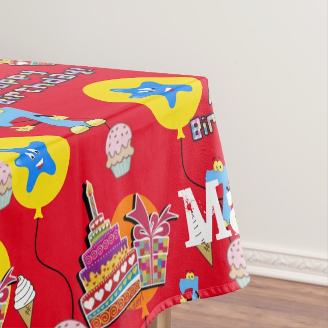 Nappe Tissu de table, Joyeux 7e anniversaire, #7 rouge (In Situ)