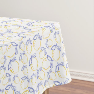 Nappe Tissu de table Motif de citron tiré à la main
