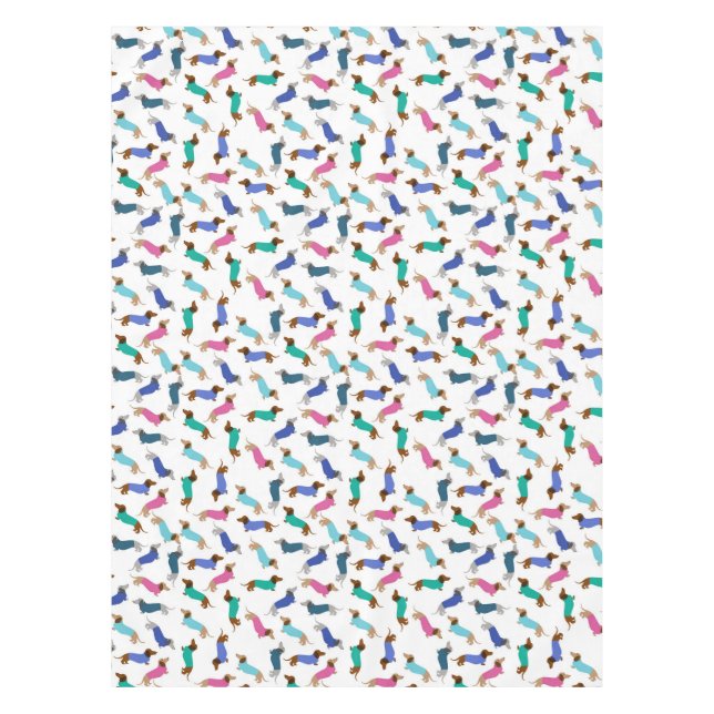 Nappe Tissu de table Pastel Color Dachshund (Devant)