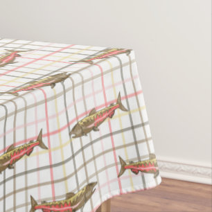 Nappe Tissu de table - Saumon Chinook sur plaid