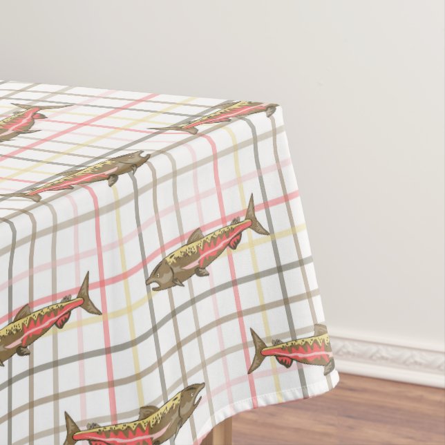 Nappe Tissu de table - Saumon Chinook sur plaid (In Situ)
