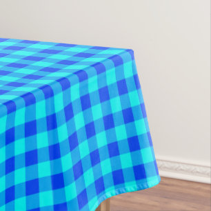 Nappe Tissu En vichy coton plaqué À damiers bleu