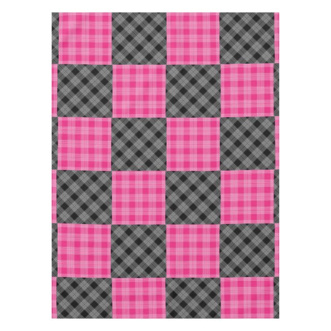Nappe Tissu rose et noir (Devant)