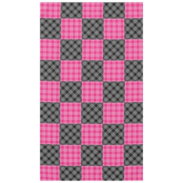 Nappe Tissu rose et noir (Devant)