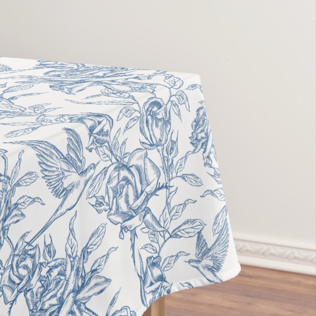 Nappe Toile de Jouy bleue française (In Situ)