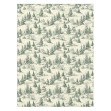 Toile verte et crème classique Noël français