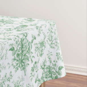 Nappe Toile Vintage Flore verte classe