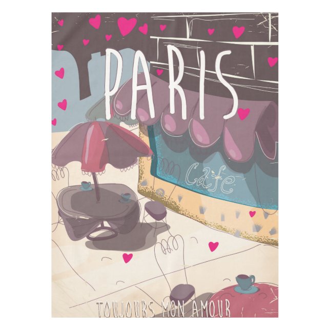 Nappe Toujours mon amour - Affiche de voyage à Paris (Devant)