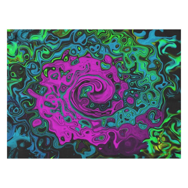 Nappe Tourbillon d'art liquide groovy abstrait magenta g (Devant (Horizontal))