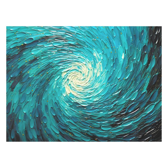 Nappe Tourbillon océan turquoise abstrait (Devant (Horizontal))