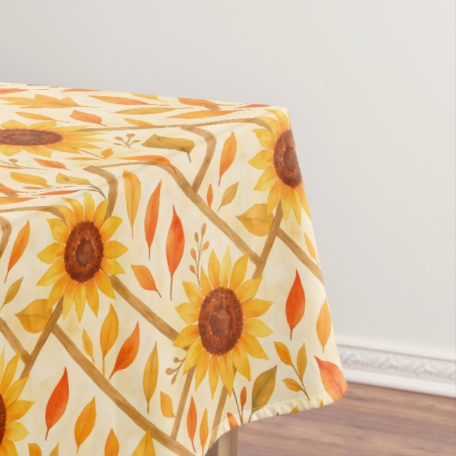 Nappe Tournesol rétro et aquarelle rustique (In Situ)