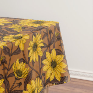 Nappe Tournesol sauvage, sunroot en jaune et marron