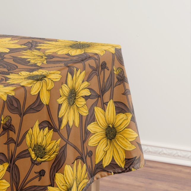 Nappe Tournesol sauvage, sunroot en jaune et marron (In Situ)