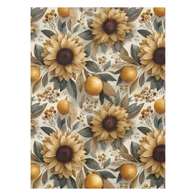 Nappe Tournesols et agrumes rustiques d'automne (Devant)