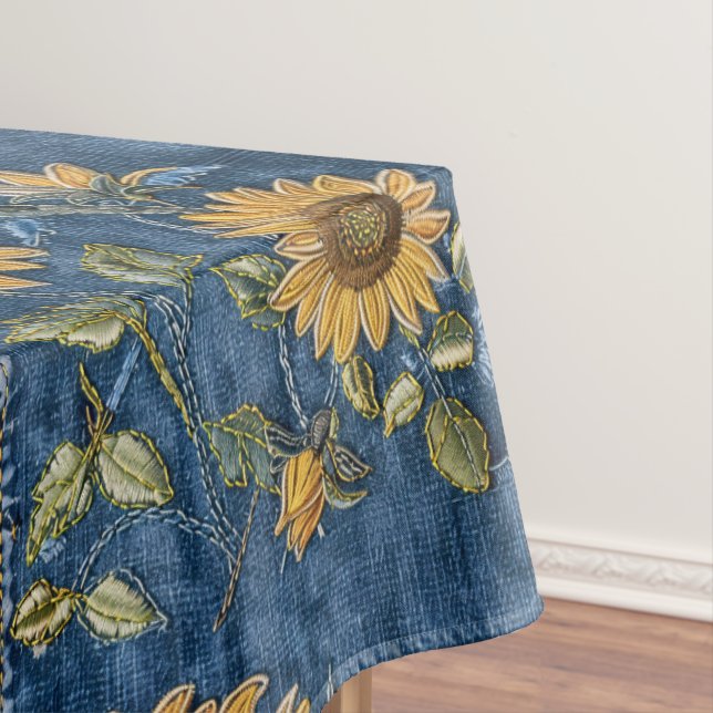 Nappe Tournesols Sur Faux Denim (In Situ)