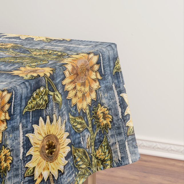 Nappe Tournesols Sur Faux Denim (In Situ)