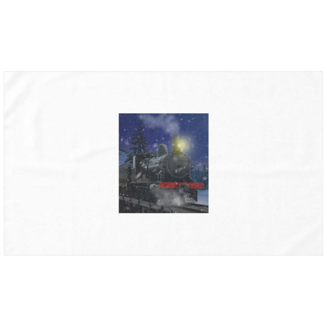 Nappe Train de Noël dans la neige (Devant (Horizontal))