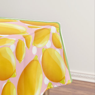 Nappe Tranche de Citron Mignonne à Points et Chevron Jau