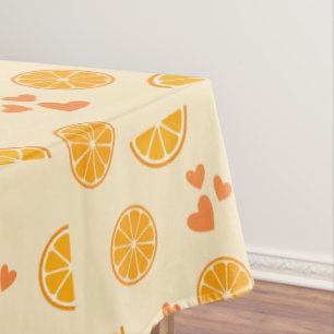 Nappe Tranches et coeurs orange