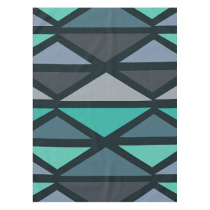 Nappe Triangles d'art géométrique rétro Turquoise noir