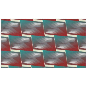 Nappe Triangles gris sur bordeaux turquoise