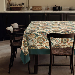 Nappe Tribal Autochtone Pâtelier ethnique couleurs terre