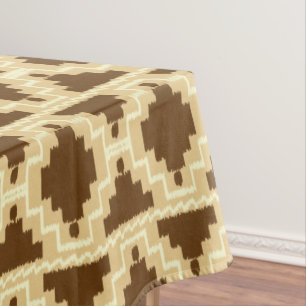 Nappe Tribal aztèque d'Ikat - Tan, brun et crème