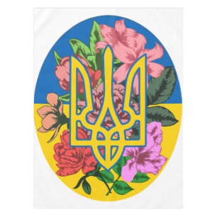 Nappe Trident ukrainien et drapeau de l'Ukraine avec des