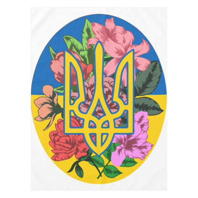 Nappe Trident ukrainien et drapeau de l'Ukraine avec des (Devant)