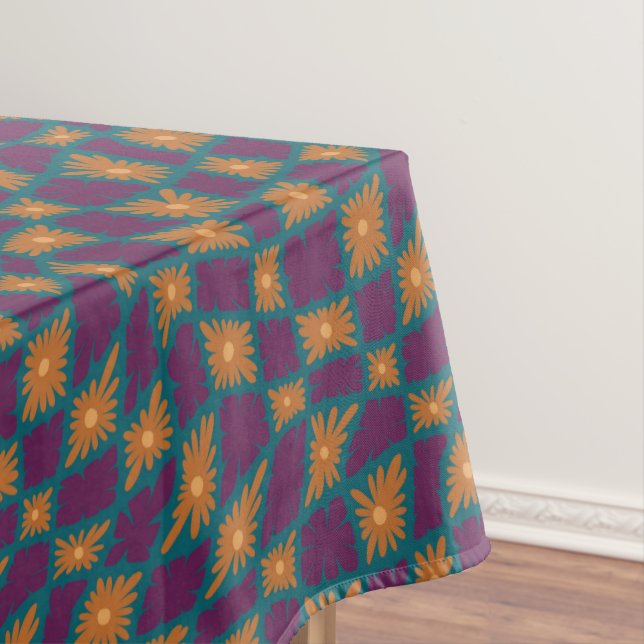 Nappe Trippy super 60s Flower Checks Orange Rose (In Situ)
