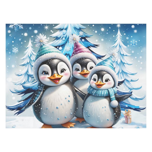 Nappe Trois adorables manchots  (Devant (Horizontal))
