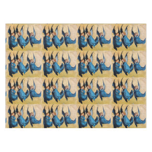 NAPPE TROIS ANGELS DE NOËL EN BLEU