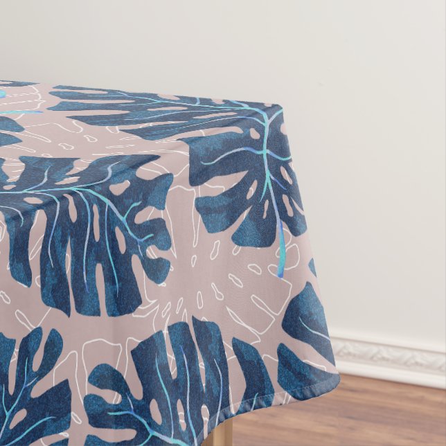 Nappe Tropical Palm Bleu Gris (In Situ)