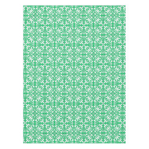 Nappe Tuile marocaine - vert et blanc de jade