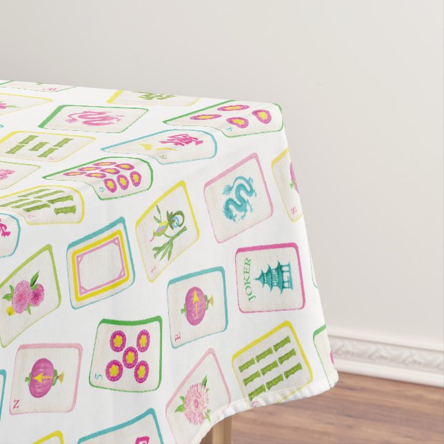 Nappe Tuiles Mahjong aquarelle brillantes (In Situ)